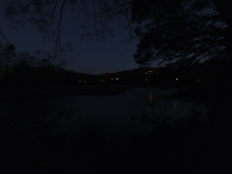 伊豆半島東伊豆の伊東市伊豆高原沼池の晩秋の夜景